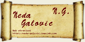 Neda Galović vizit kartica